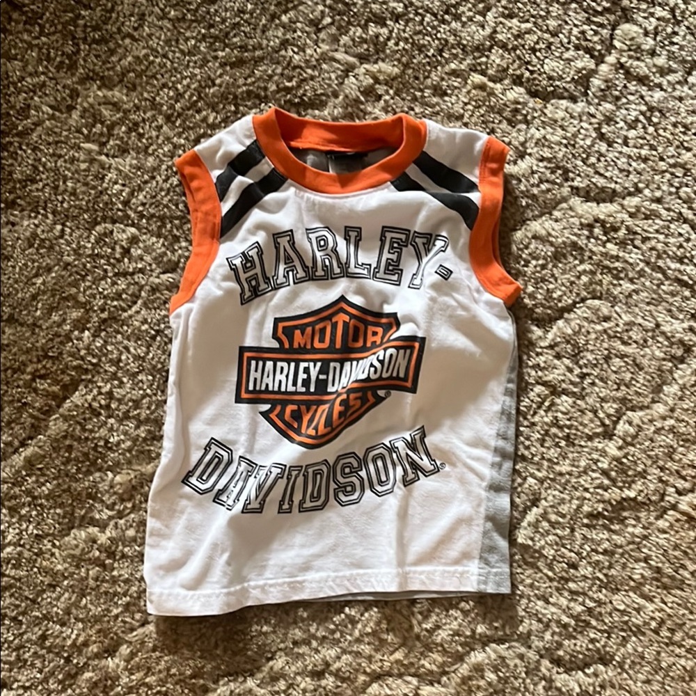 Harley-Davidson Kids Tank Top - White, Black, and Orange